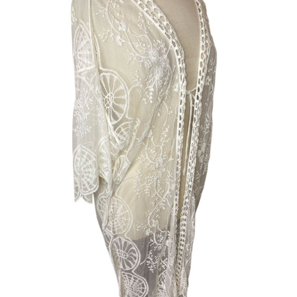 CAL STYLE Boutique Lace‎ Embroidered Kimono, Large - Picture 7 of 13